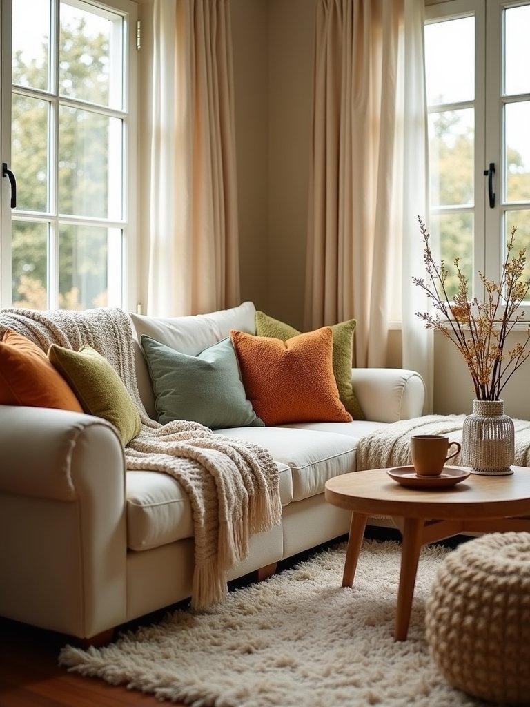 cozy soft textile layering