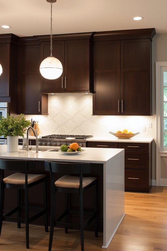 cozy sophisticated kitchen contrast