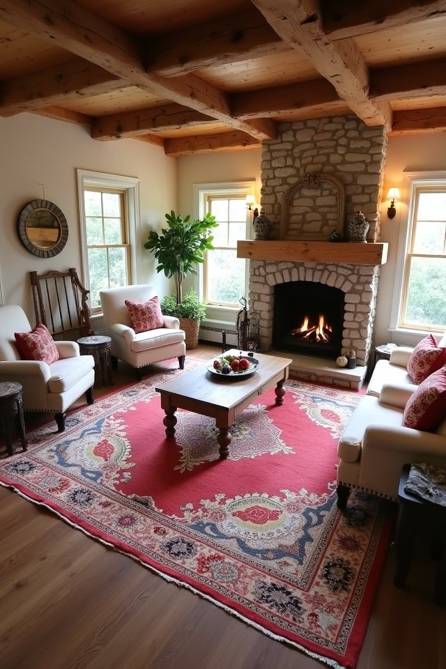 cozy statement area rug