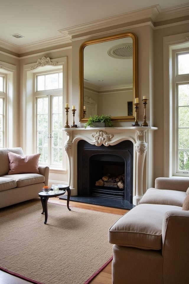 cozy statement fireplace design