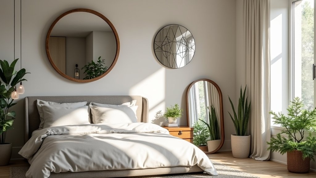 cozy stylish bedroom mirrors