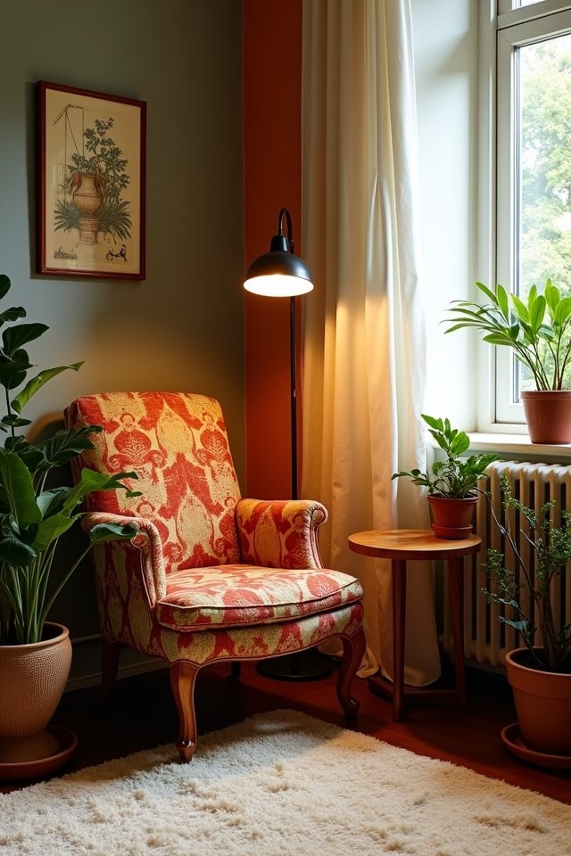 cozy sun soaked reading nook