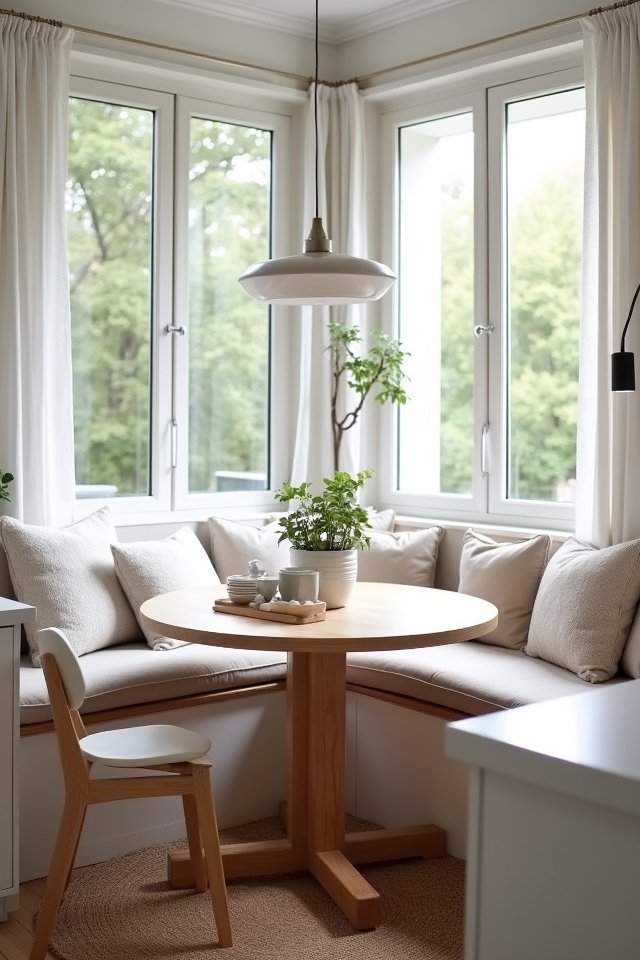 cozy sunlit breakfast nook