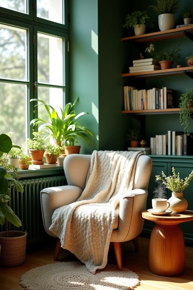 cozy sunlit reading nook