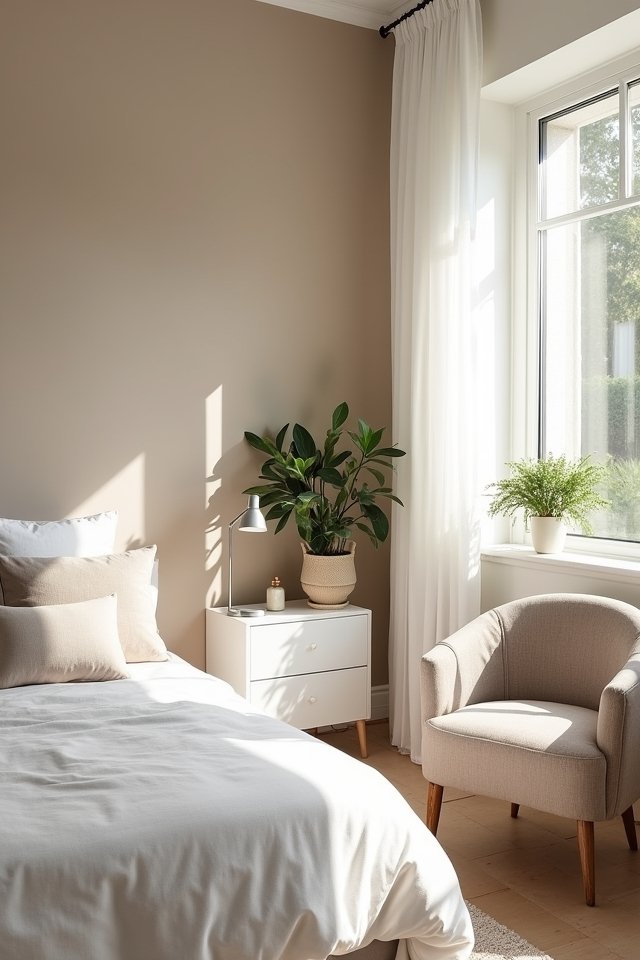 cozy taupe and white