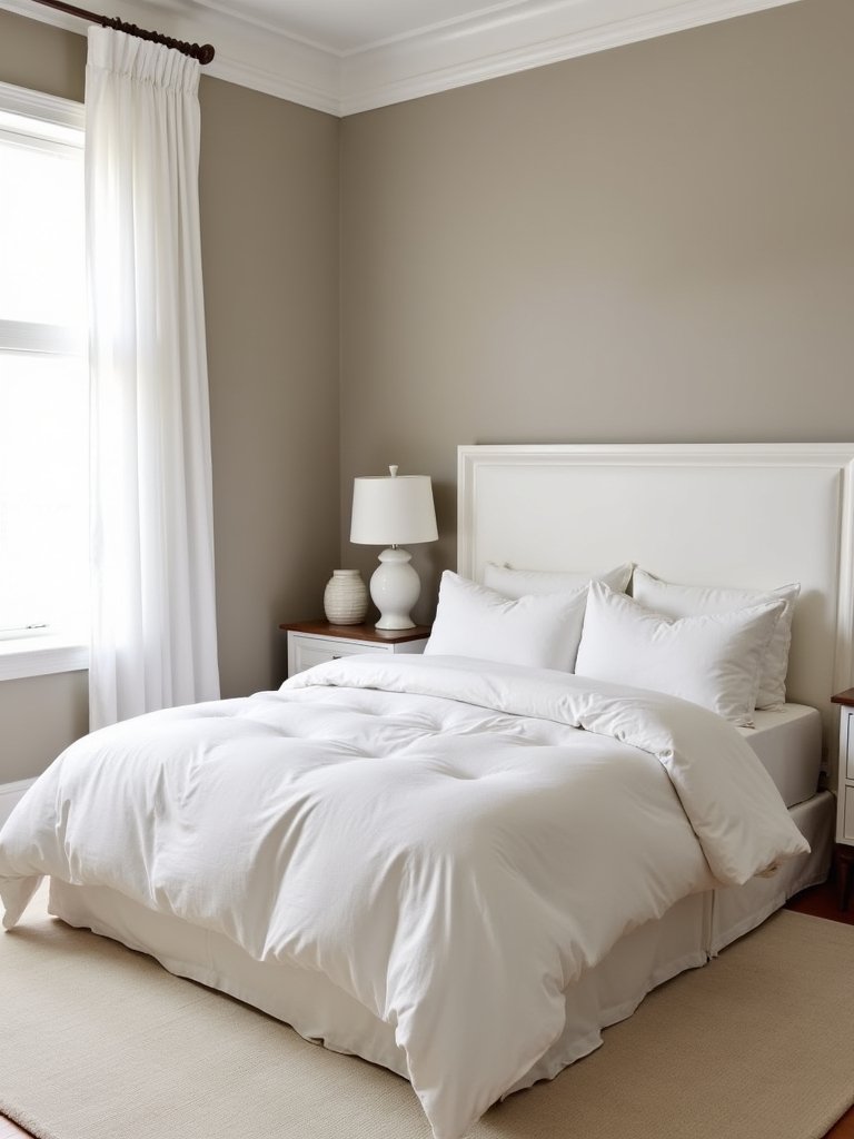 cozy taupe and white elegance