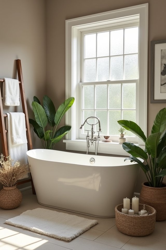 cozy taupe bathroom retreat