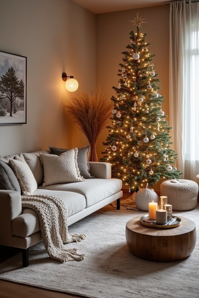 cozy taupe holiday decor