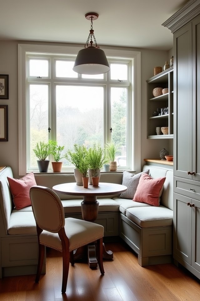 cozy taupe kitchen nook