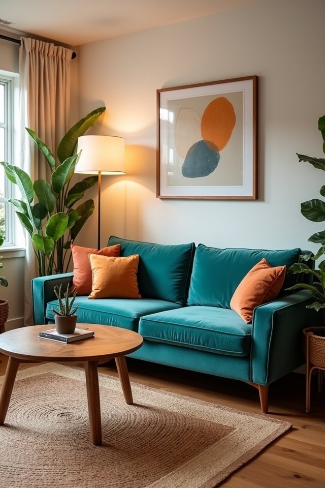 cozy teal earthy oasis