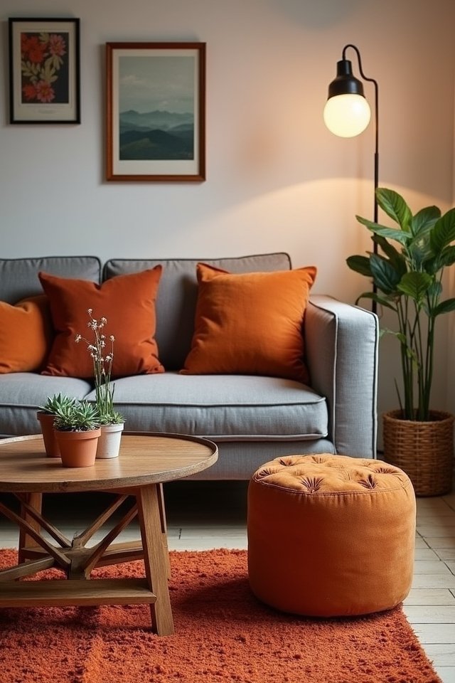 cozy terracotta living room