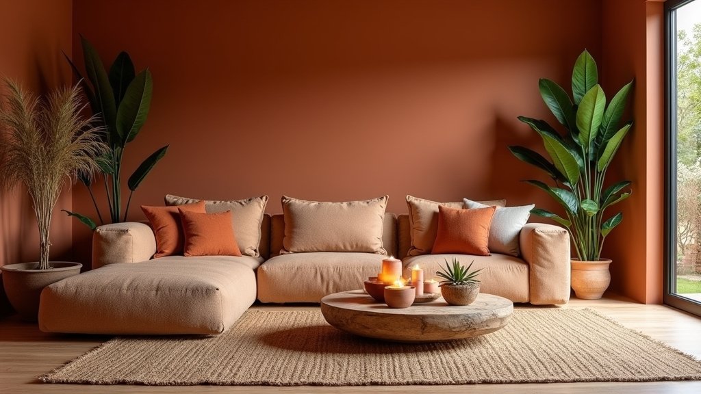 cozy terracotta living rooms