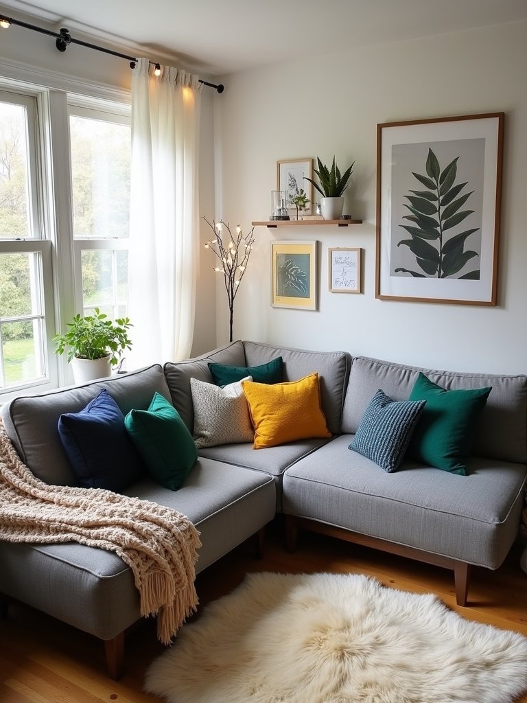 cozy textiles create inviting atmosphere