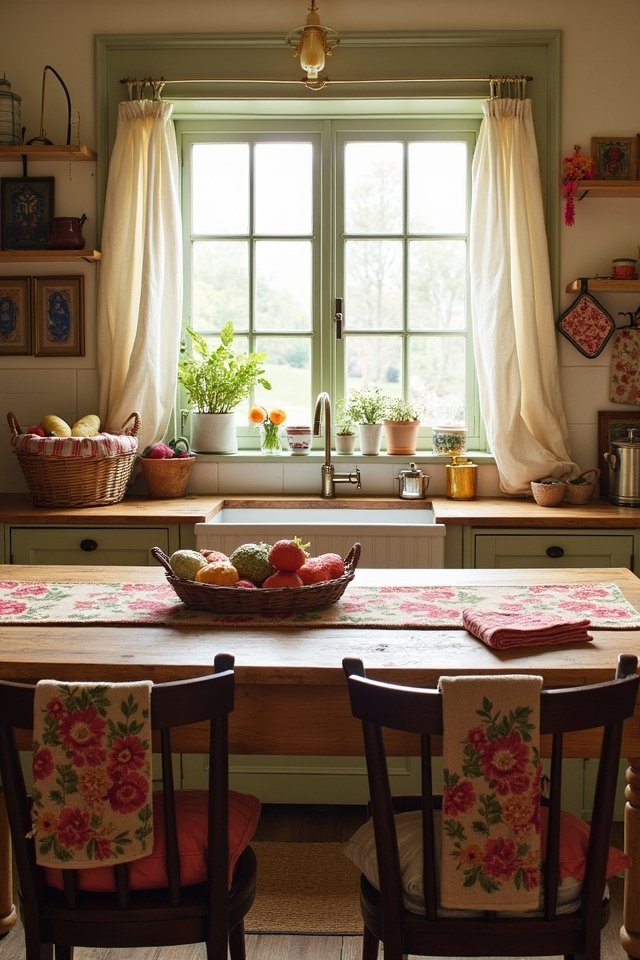 cozy textiles enhance kitchen warmth