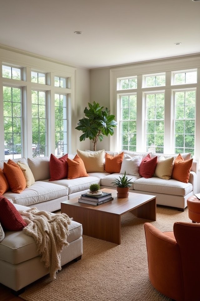 cozy textiles enhance living room
