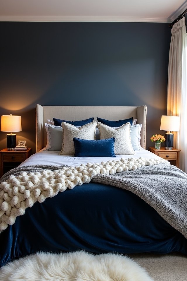 cozy textured fabric layers