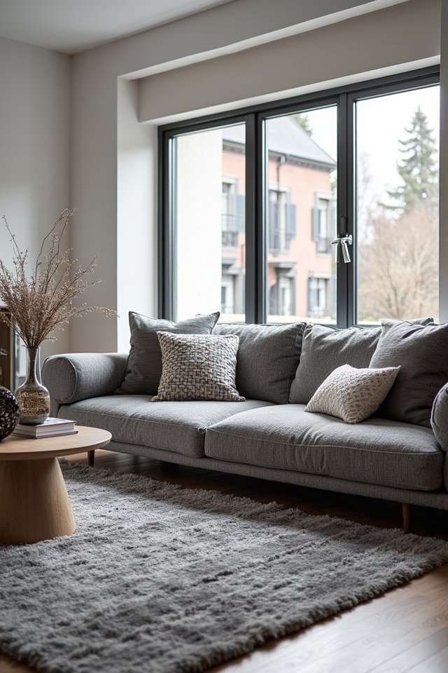cozy textured grey fabrics