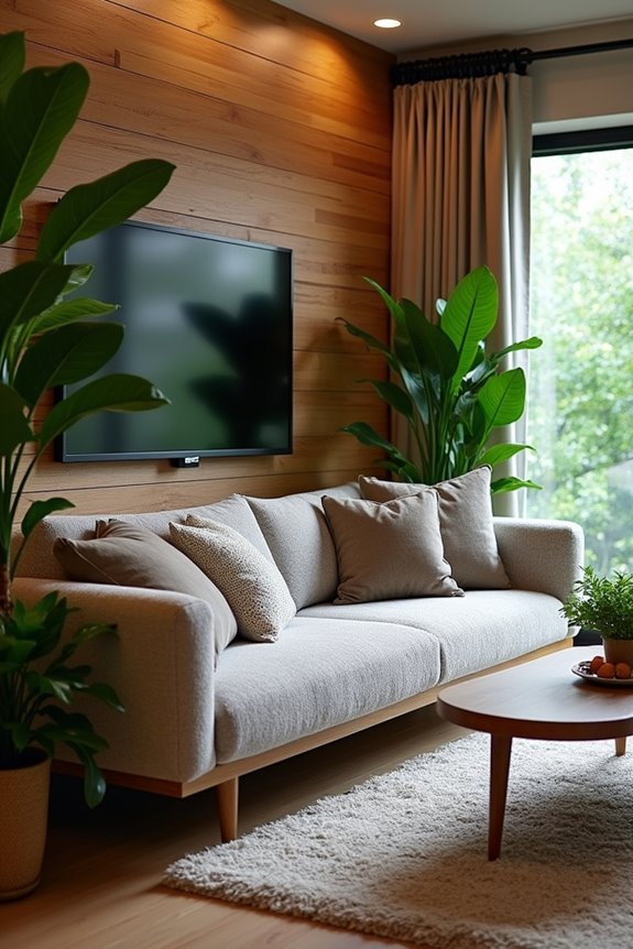 cozy textures with greenery