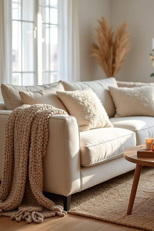 cozy throw enhances warmth