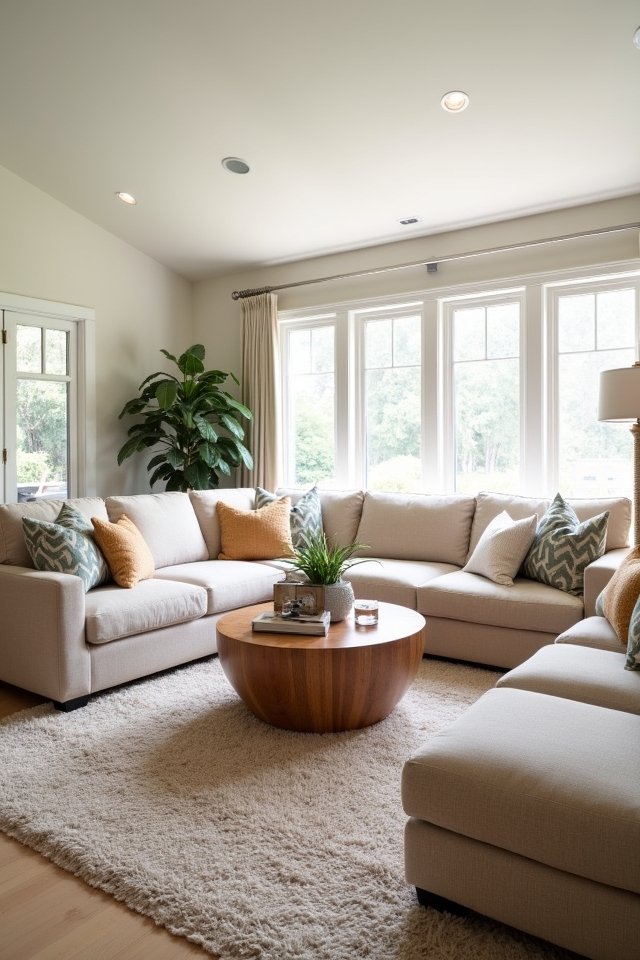 cozy u shaped family seating