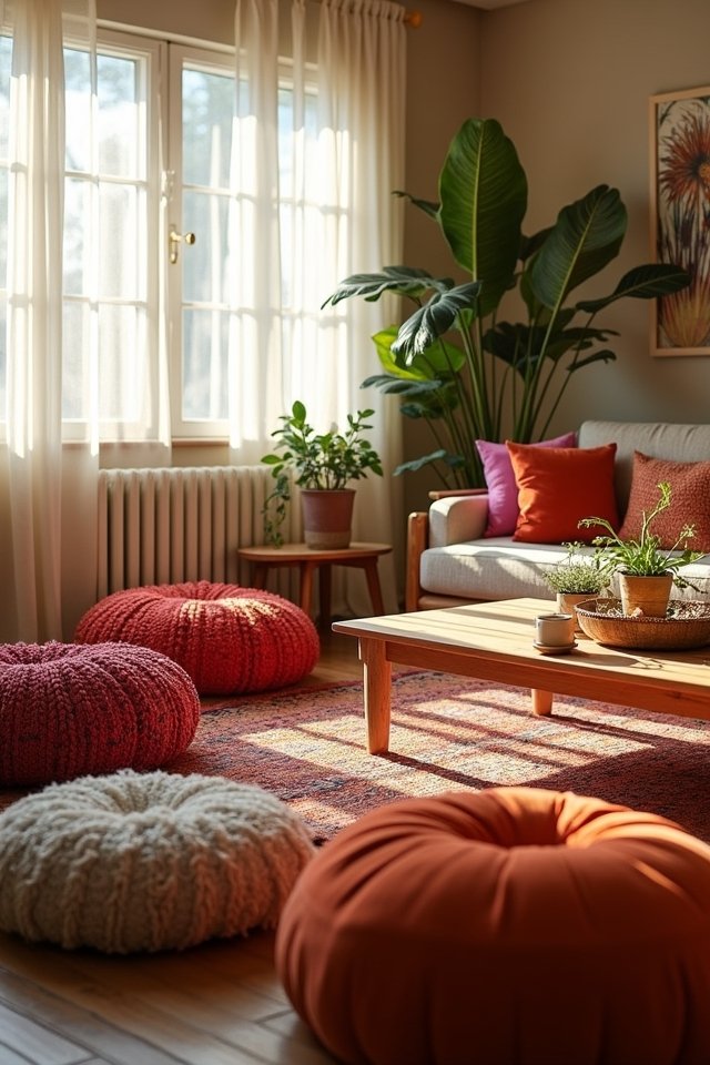 cozy vibrant floor seating
