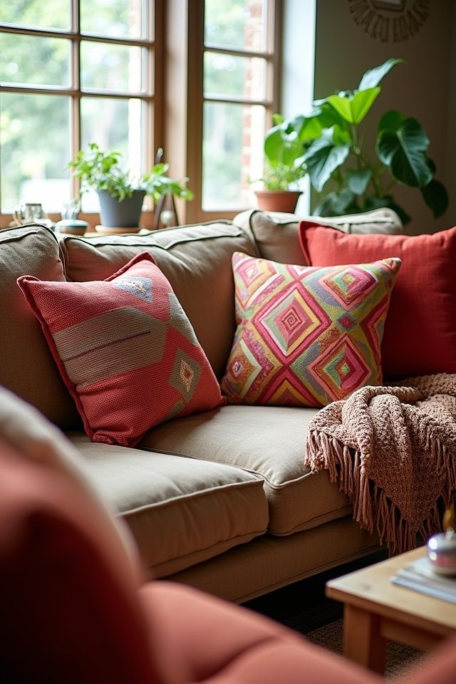cozy vibrant throw pillows