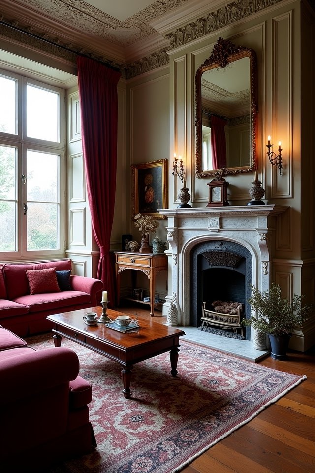 cozy victorian fireplace centerpiece