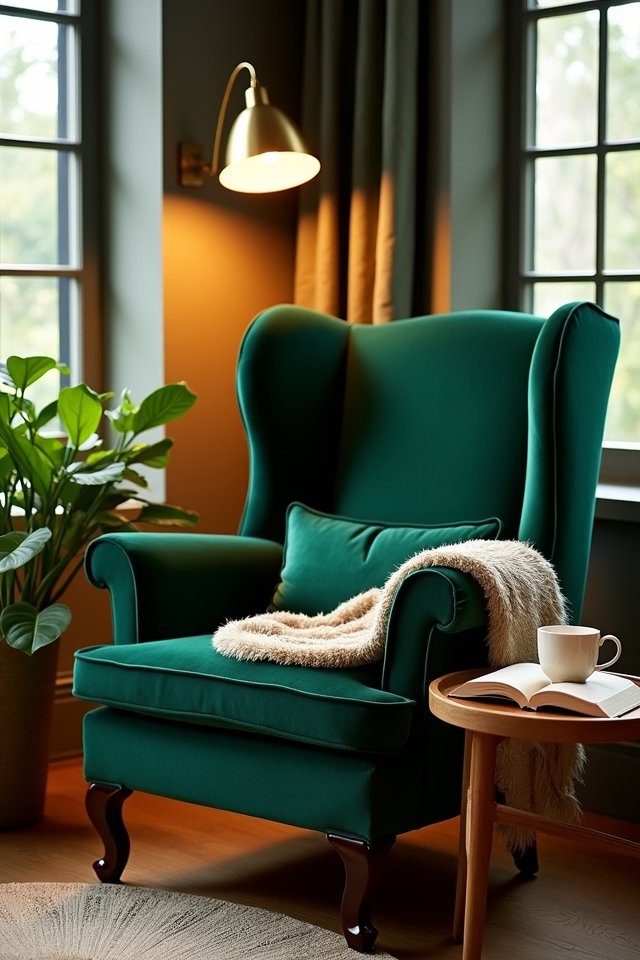 cozy vintage wingback chair