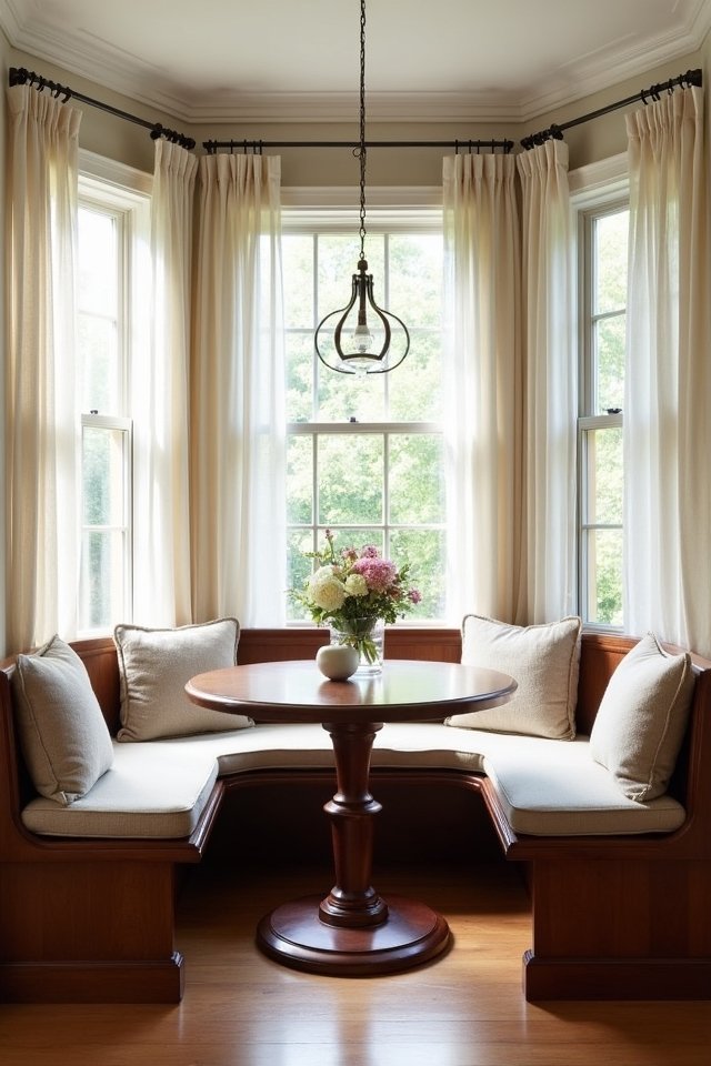 cozy walnut breakfast nook