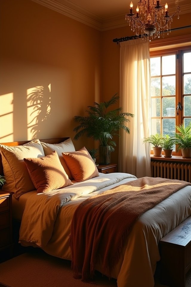 cozy warm honey bedroom