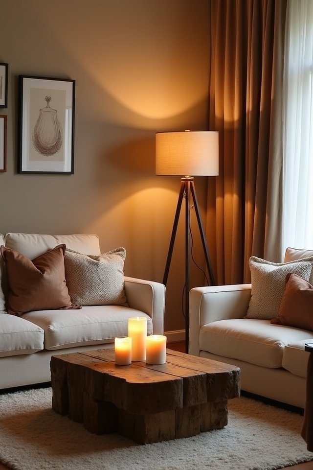 cozy warm lighting scheme