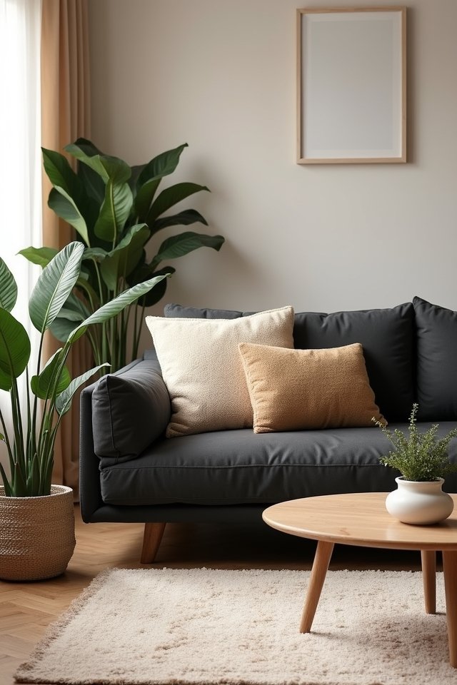 cozy warm neutral living room