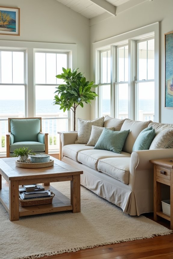 cozy weathered beach furniture