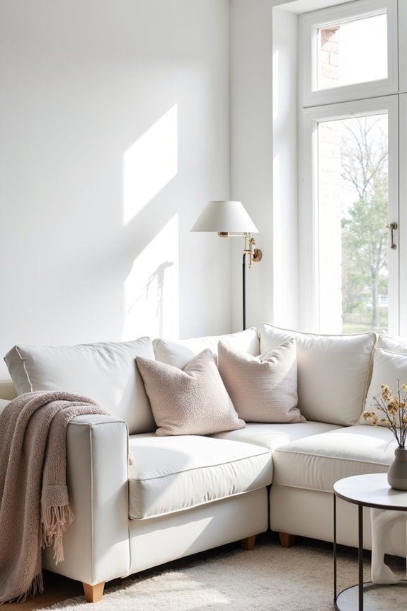 cozy white sofa nook