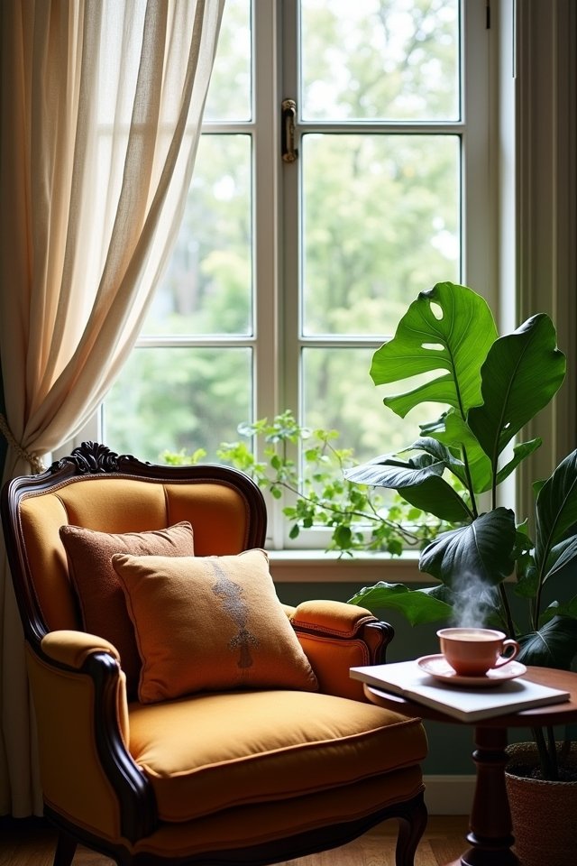 cozy window reading nook
