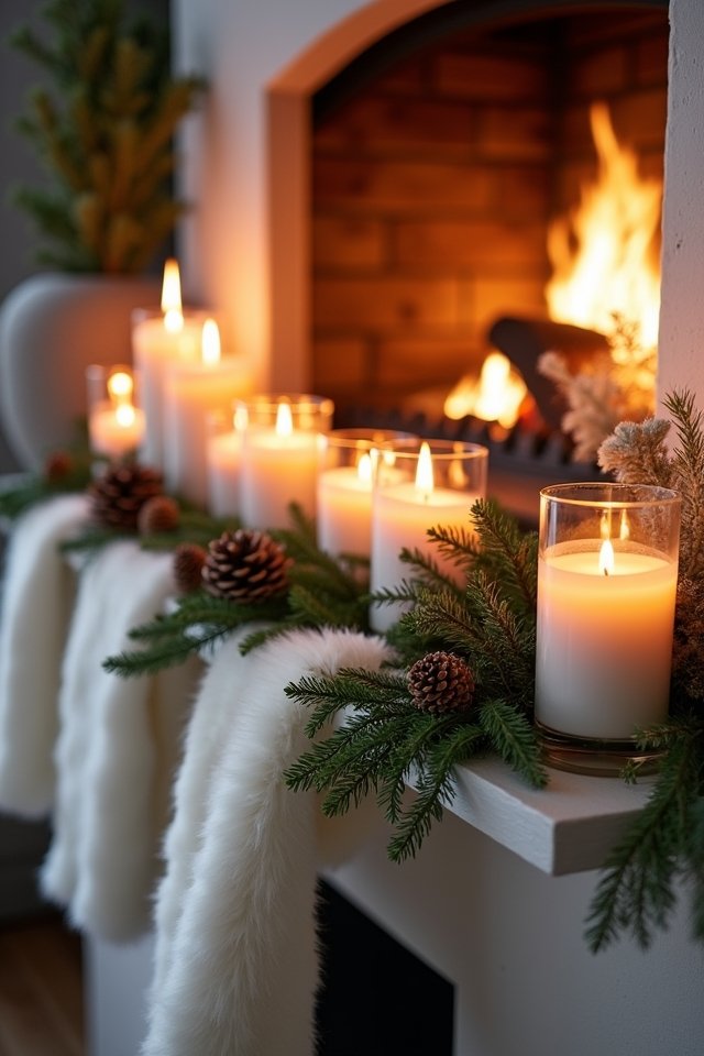 cozy winter mantle decor