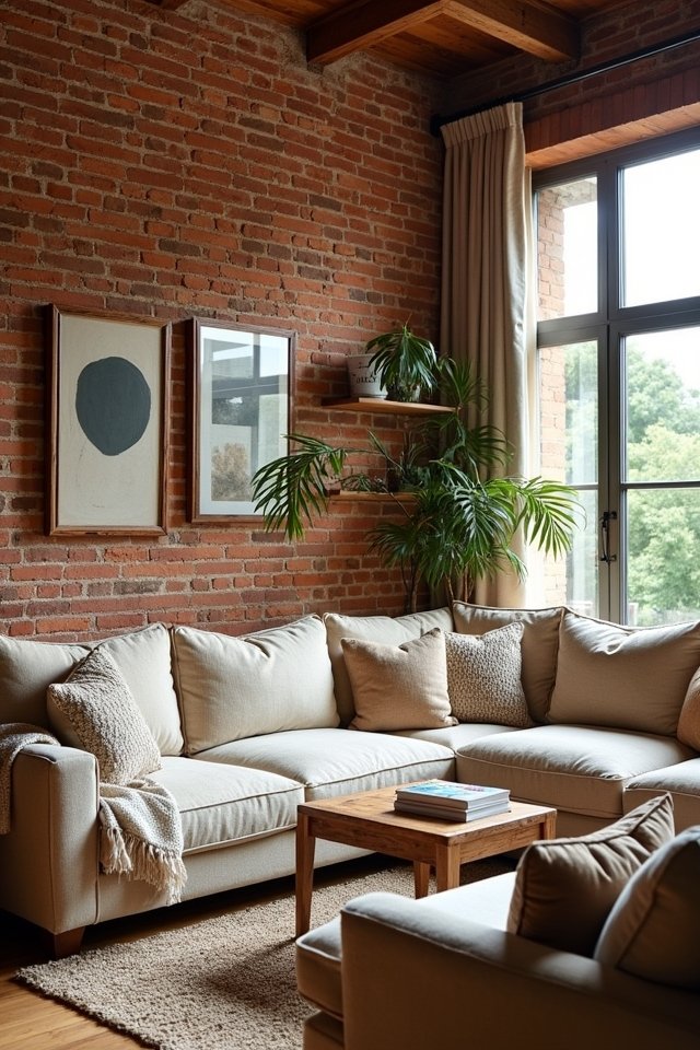 cozy wood and brick blend