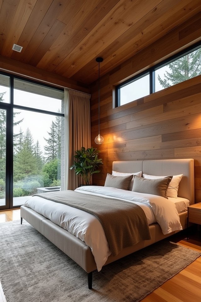 cozy wooden bedroom accents