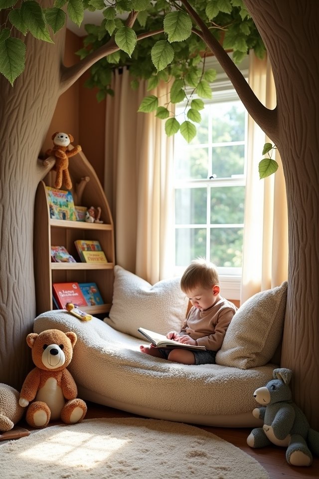 cozy woodland reading nook