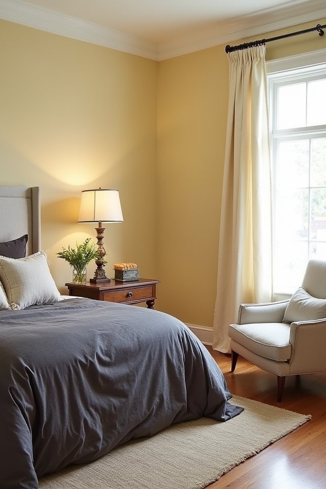 cozy yellow and charcoal elegance