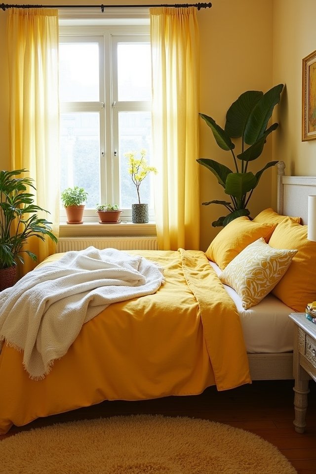 cozy yellow bedding transformation