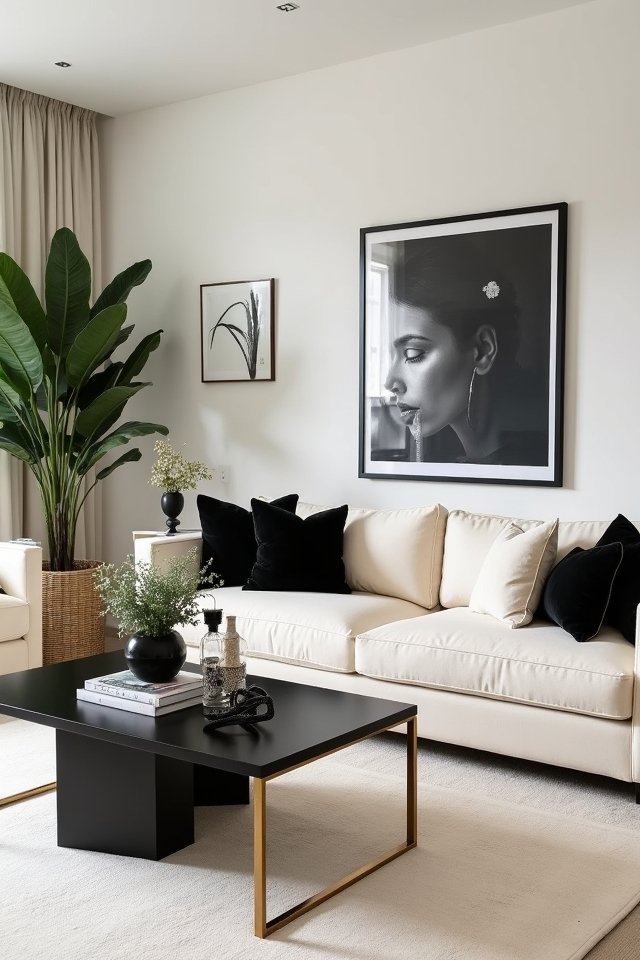 cream and black elegance