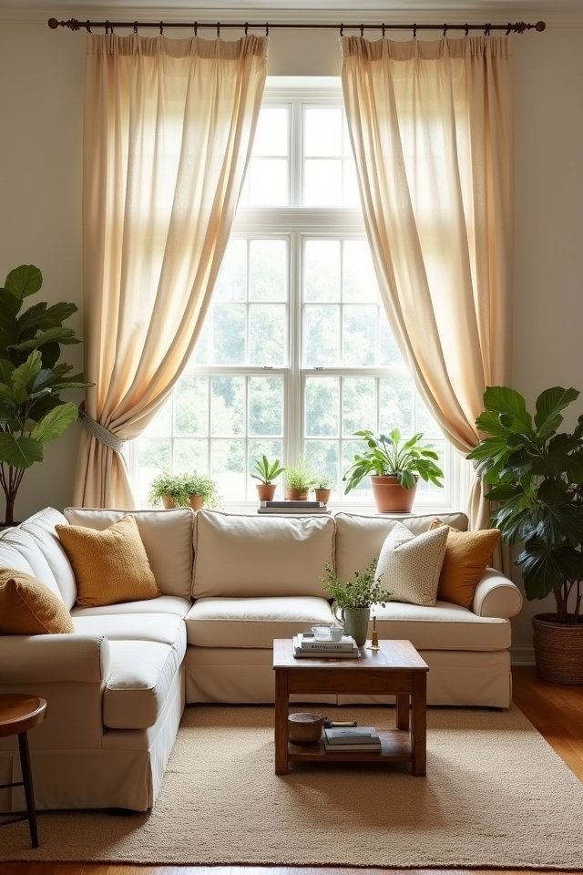 cream curtains for elegance