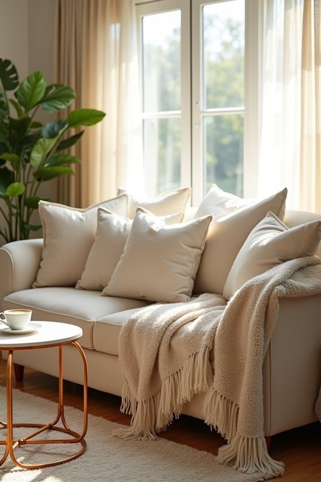cream pillows enhance comfort