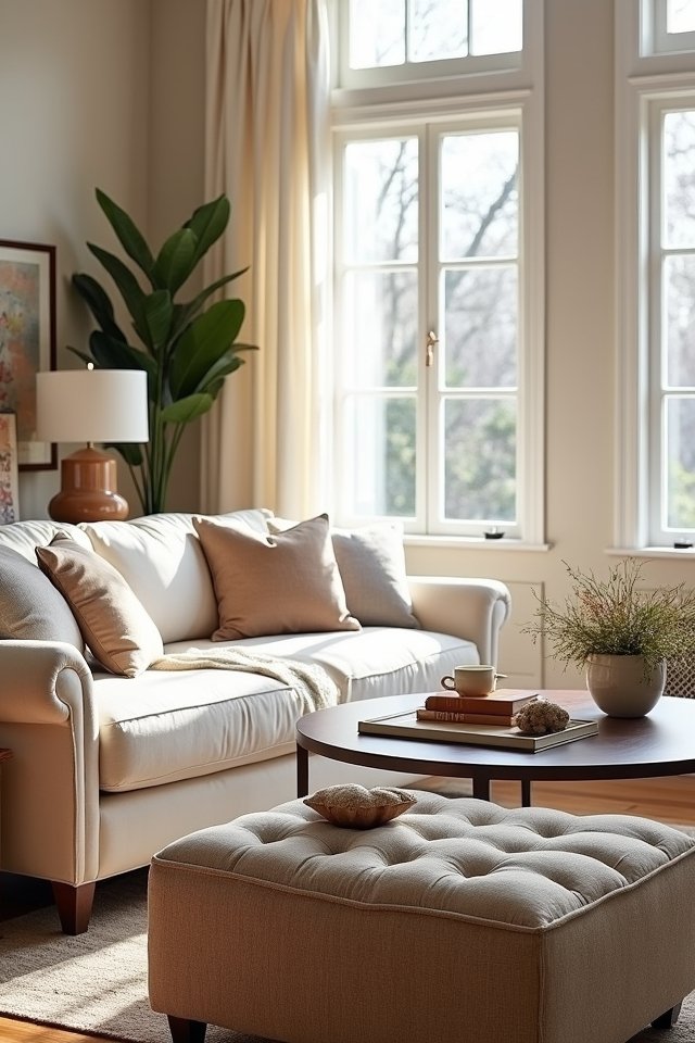 cream sofa multifunctional living