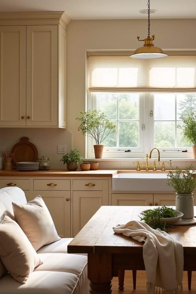 creamy cabinets inviting atmosphere