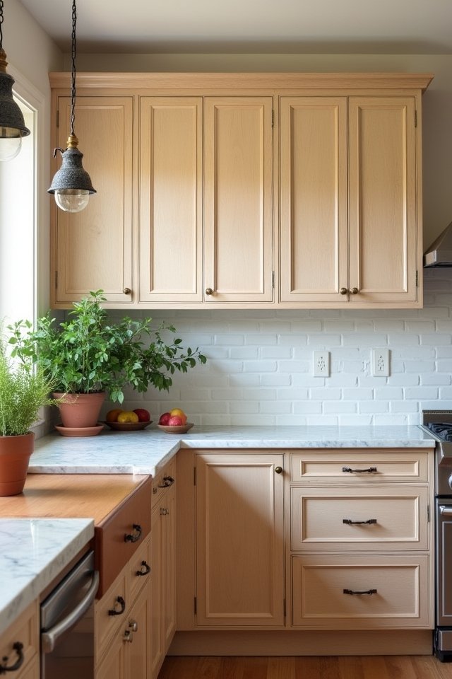 creamy hickory wood cabinets