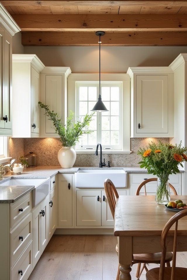 creamy rustic kitchen charm