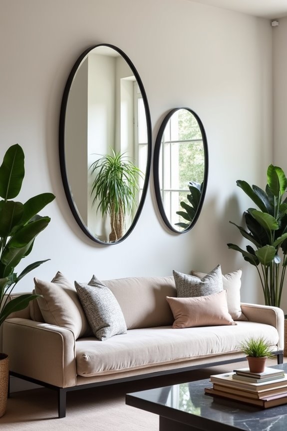creative asymmetrical mirror decor