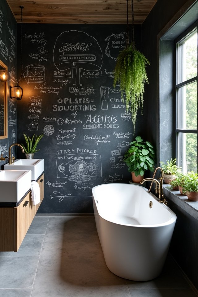 creative bathroom chalkboard paint